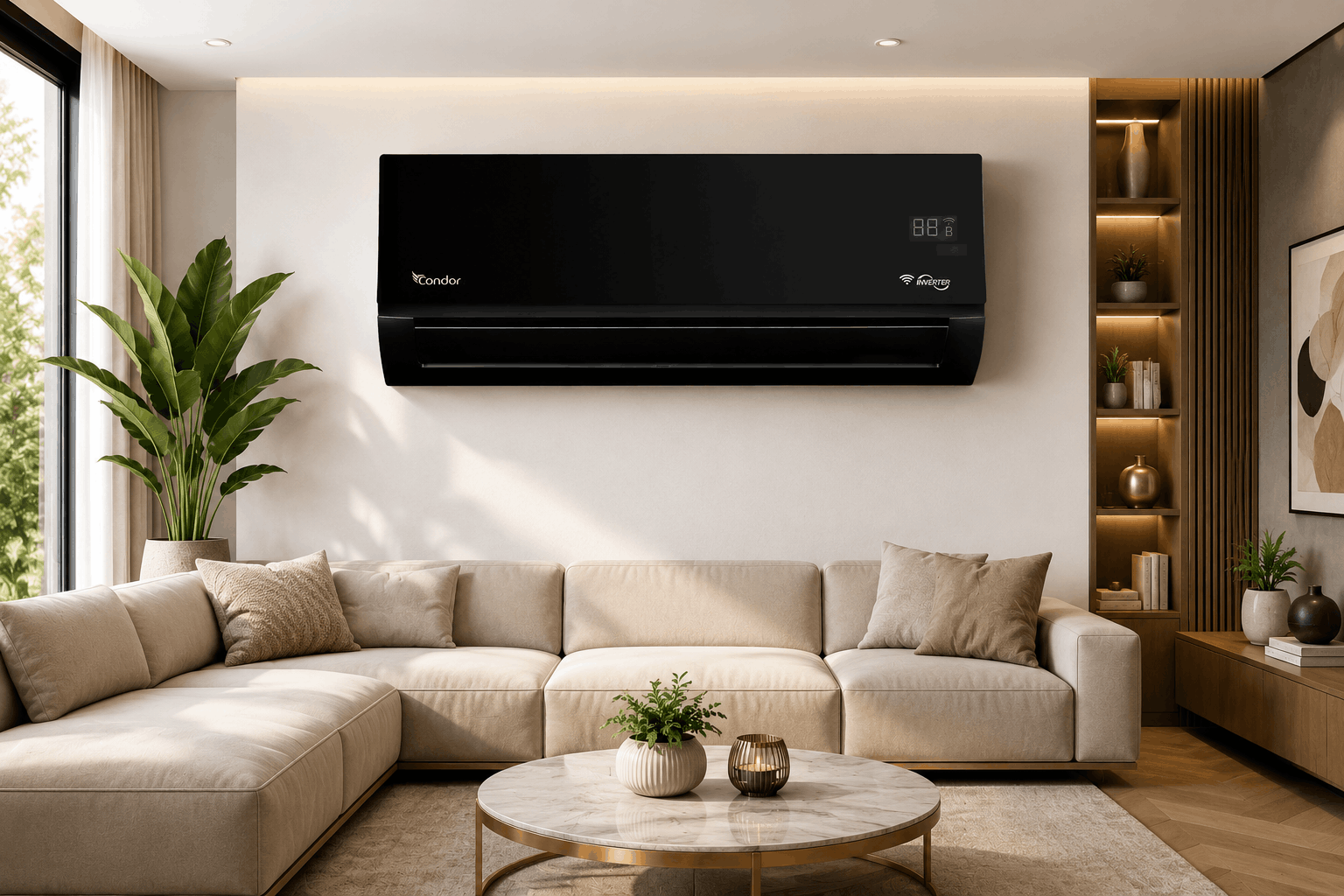  Climatiseur Condor Inverter 12000 BTU Smart Tropicalise Chaud/Froid - Noir